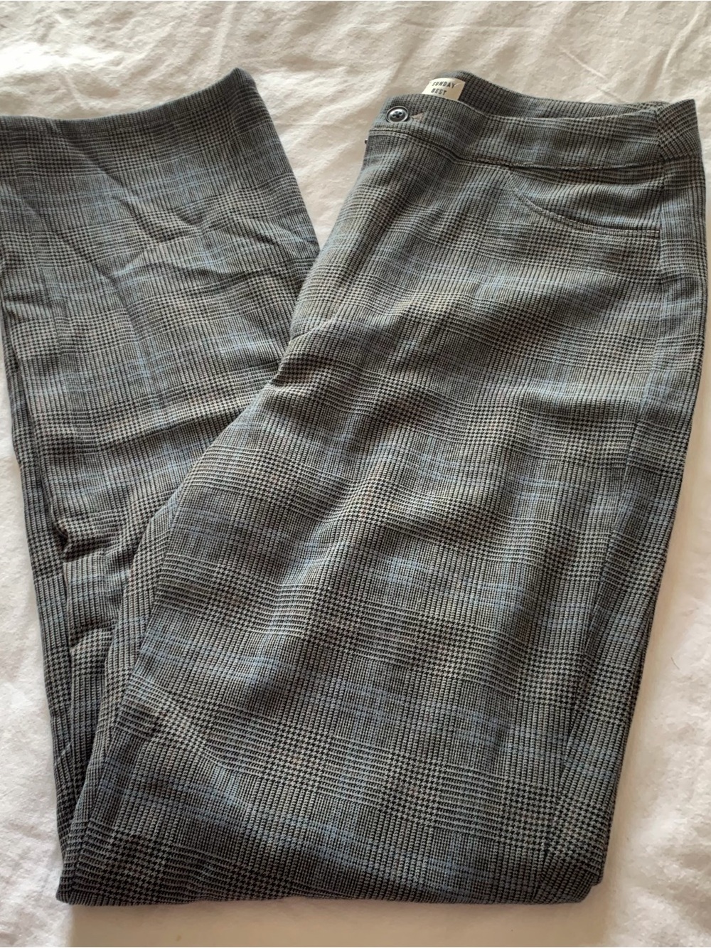 Sunday Best slim straight leg plaid trousers size 6
